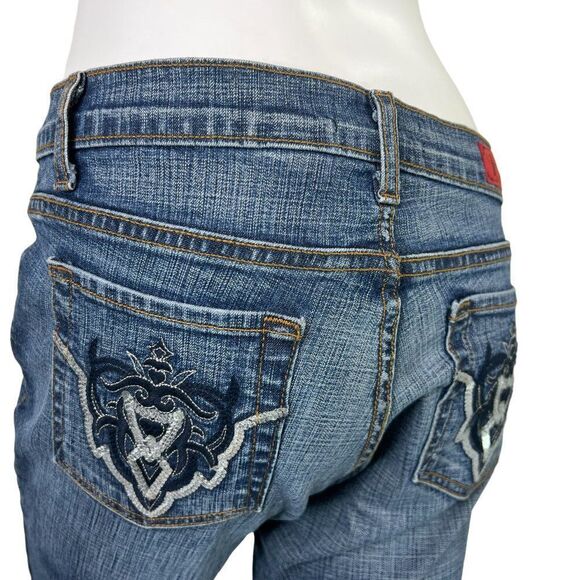 90s Hammer USA Bootcut Denim Jeans Embellished Back Pockets Size Junior 13 - Picture 5 of 13